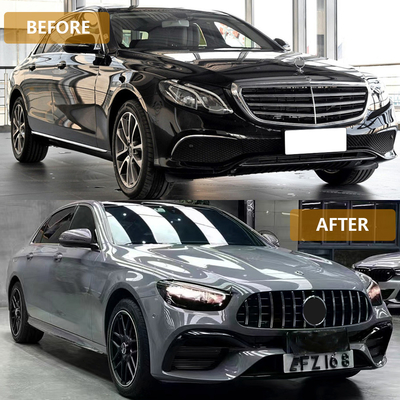 E-Class W213 2016- AMG 21-23 Корпусный комплект Автомобильные бамперы Передняя губа Задняя диффузер выхлопные наконечники Боковые юбки для Benz